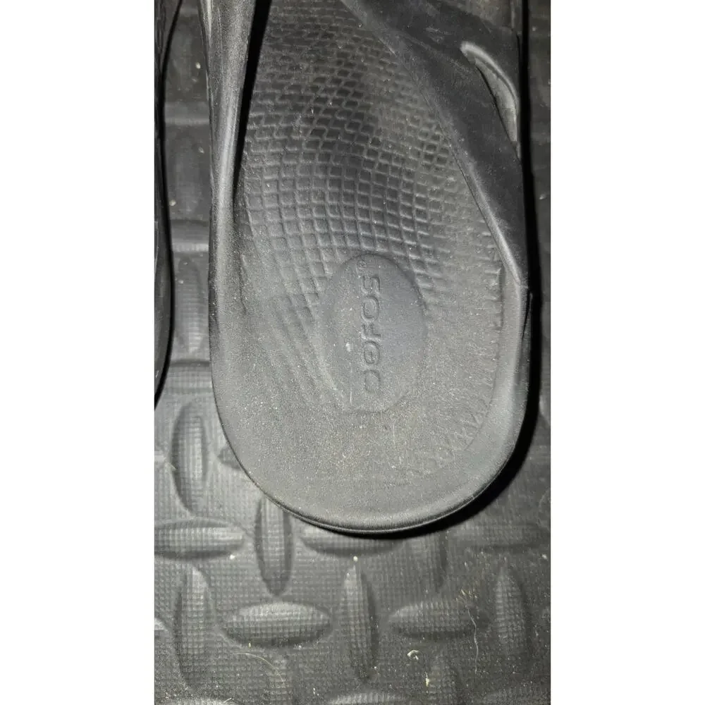 OOFOS Original Mens 8 Women's 10 Recovery Black Thong Flip Flop Sandals Shoes